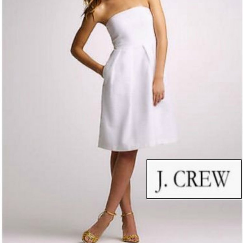 NWT J. Crew White Strapless Dress